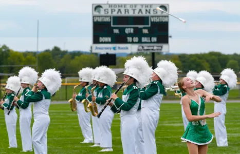 Area high schools perform in marching band exhibition